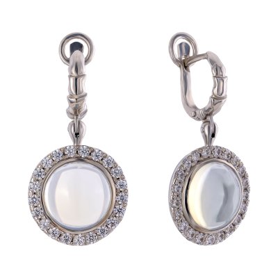 Серебряные серьги BEAVERS с лунным камнем 2459lk