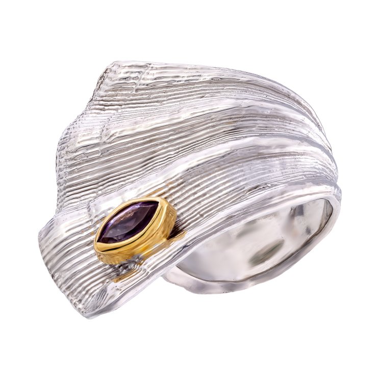 Серебряное кольцо BEAVERS с аметистом 1180a
